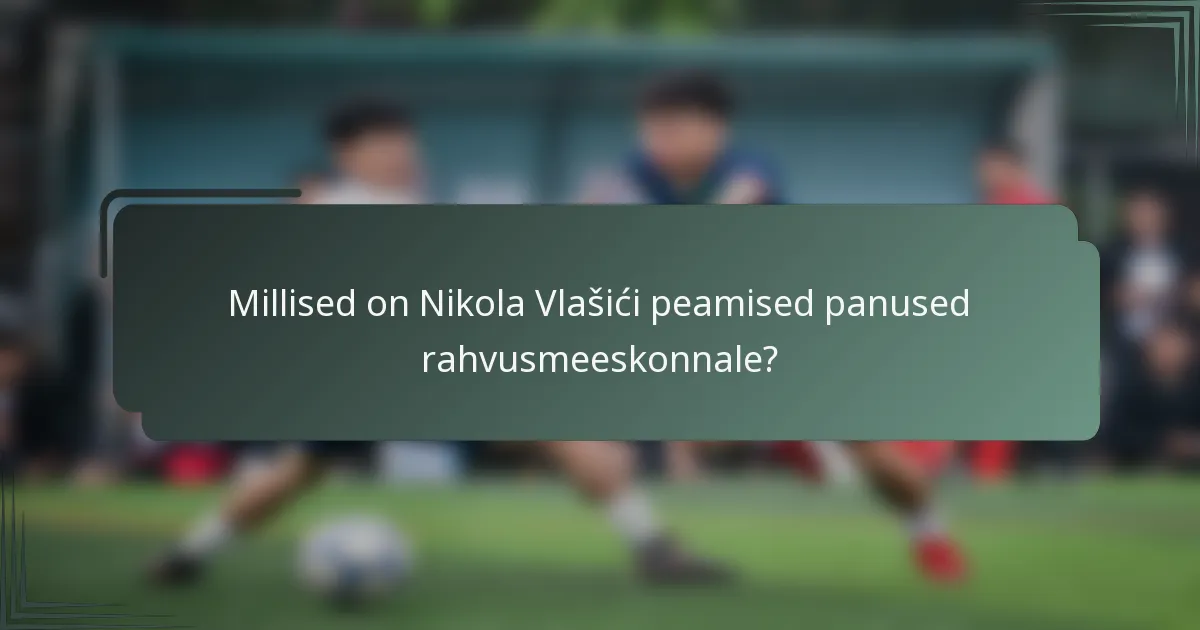Millised on Nikola Vlašići peamised panused rahvusmeeskonnale?