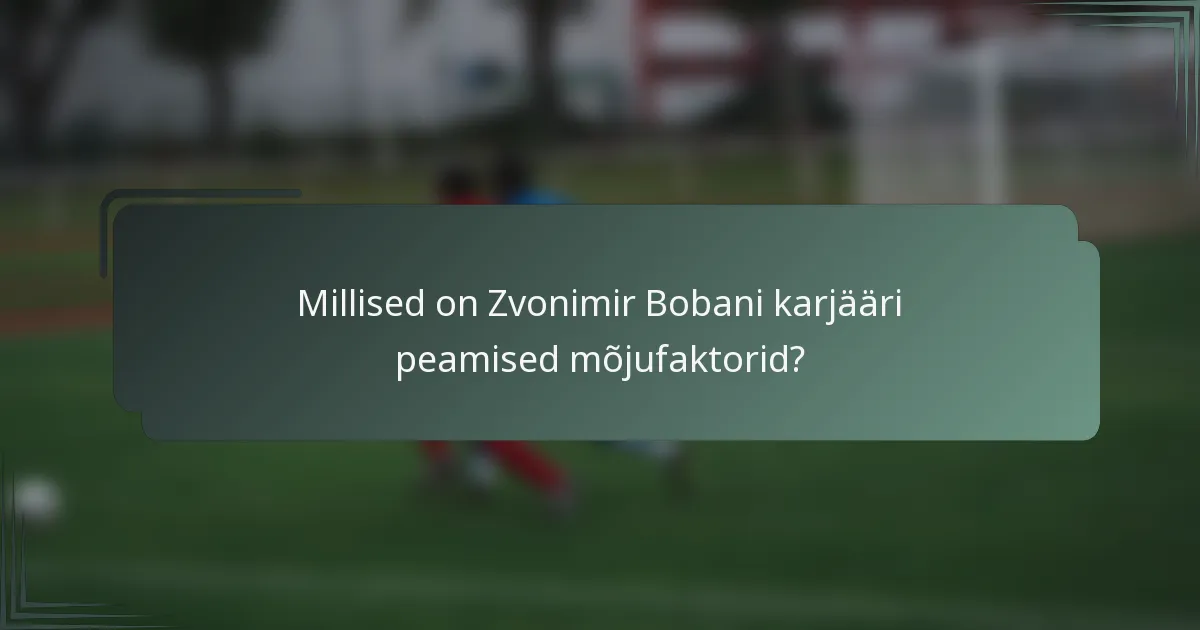 Millised on Zvonimir Bobani karjääri peamised mõjufaktorid?