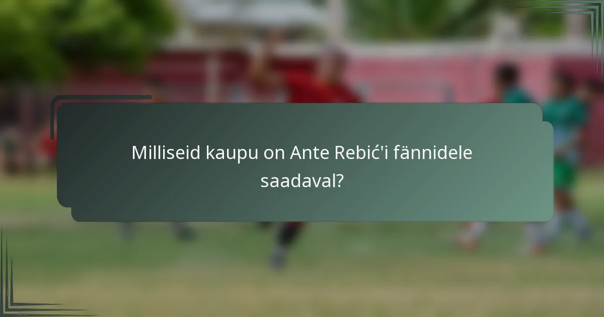 Milliseid kaupu on Ante Rebić'i fännidele saadaval?