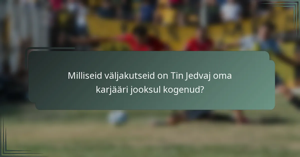 Milliseid väljakutseid on Tin Jedvaj oma karjääri jooksul kogenud?