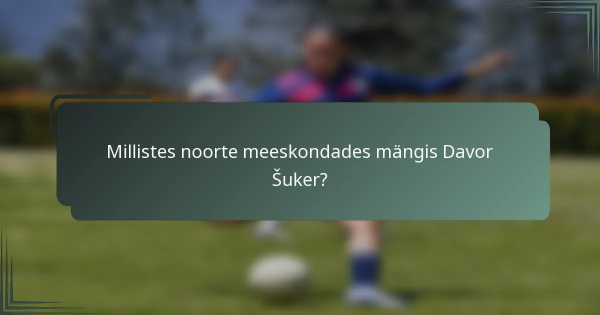 Millistes noorte meeskondades mängis Davor Šuker?